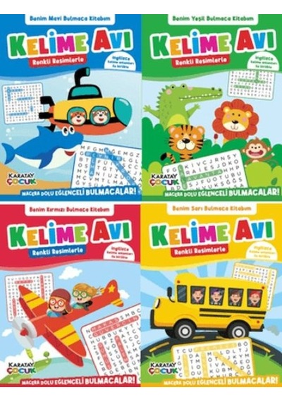 Kelime Avı - Bulmaca Kitabım - 4'lü Seri - Qhdh-876497