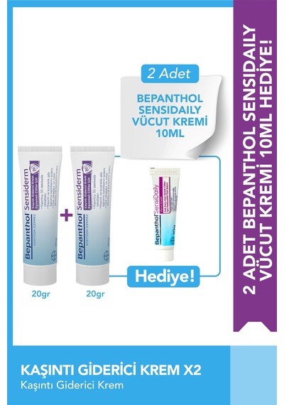 Bepanthol Sensiderm 20g 2'li Paket + Sensidaily Mini Boy Hediye - Egzama İçin Günlük Vücut Bakım