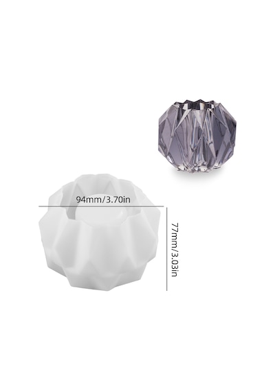 Silikon Kalıp Taş Tozu İthal Geometrik Yüzeyli Mumluk Saksı Kalıbı Epoksi Reçine Hb140-0142