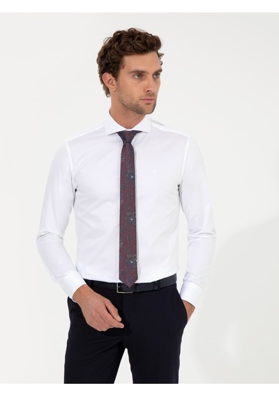 Cacharel Beyaz Slim Fit Uzun Kollu Basic Gömlek