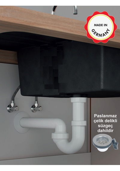 Dallmer Koku Önleyici Lavabo Evye Sifonu Süzgeçli 50'Lik Mafsallı Çıkış Borulu