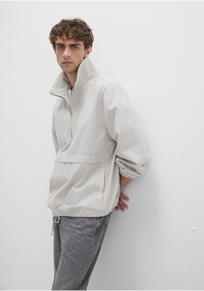 Mavi - Yarı Fermuarlı Kanguru Cepli Gri Sweatshirt 0211684-70074 Gri