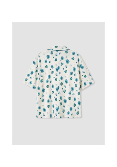 Lcw Dream Ekru Gömlek Yaka Çiçekli Kadın Pijama Takımı