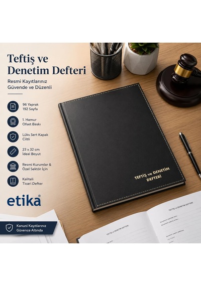 Teftiş Denetim Defteri 192 Sayfa Sert Kapak 23x32 Cm