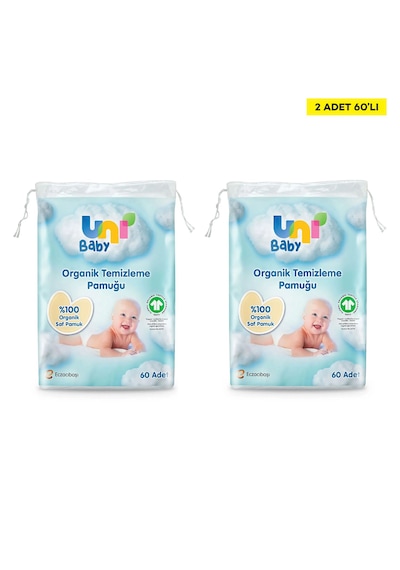 Uni Baby Bebek Temizleme Pamuğu 60'lı X 2 Adet