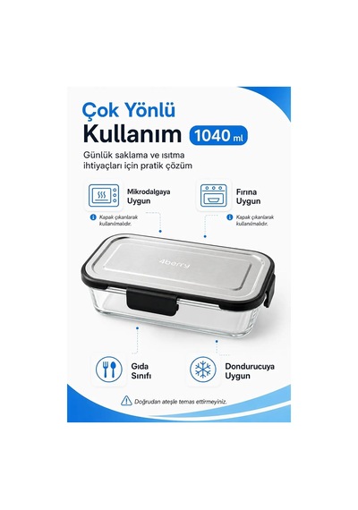 Home 1040 Ml Cam Saklama Kabı, Kilitli Kapaklı, Fırın Ve Mikrodalga Uyumlu, Buzdolabı Ve Dondurucuya Uygun, Gıda T Diğer