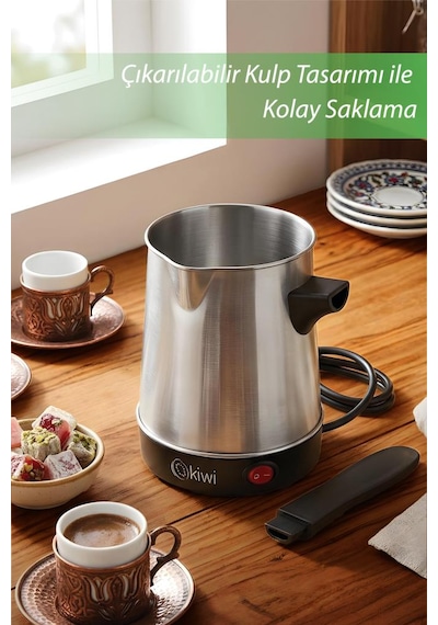 Kiwi Kcm-7513 Türk Kahvesi Makinesi 700 Ml & 8 Fincan Kapasite & Paslanmaz Çelik