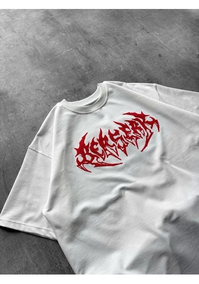 Veraura Lifestyle Erkek Baskılı T-shirt Yazlık Kısa Kol Bisiklet Yaka Rahat Kalıp Tişört - Beyaz