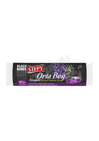 2 Adet Stepy Büzgülü Çöp Torbası Lavanta Kokulu Orta Boy
