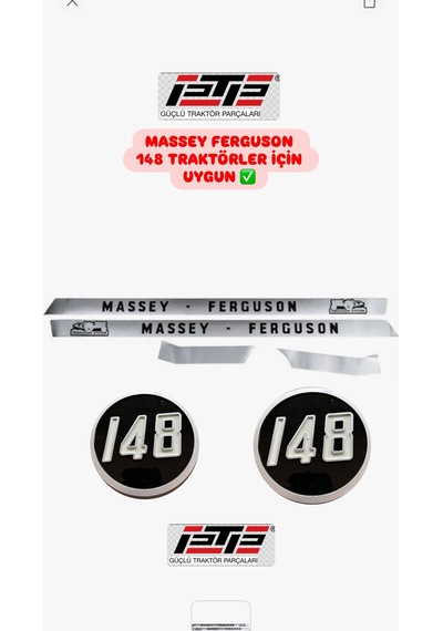 Massey Ferguson 148 Yan Yazı Ve Yan Yuvarlak Armalar Full Takım Ptp Marka