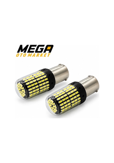 Mega Oto Market 12v 93 Tip 144 Led Beyaz Oto Ampul 2 Adet Stop, Fren Ve Sinyal Led Lambası