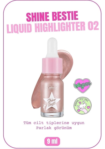 Callista Shine Bestie Highlighter Işıltılı Likit Aydınlatıcı - 02 Mystic Pixie