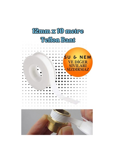 Teflon Sızdırmazlık Bandı 12 Mm X 10 Mt - Su Tesisat Ve Yalıtım Bandı - Yanmaz Isıya Dayanıklı Ptfe Conta Şeridi - Batarya Musluk Kombi Boru Ekleme Macunu Yerine Çekvalf Dişli Sızdırmaz Kör Tapa Bandı Teflon Sızdırmazlık Bandı 12 Mm X 10 Mt - Su Tesisat Ve Yalıtım Bandı - Yanmaz Isıya Dayanıklı Ptfe Conta Şeridi - Batarya Musluk Kombi Boru Ekleme Macunu Yerine Çekvalf Dişli Sızdırmaz Kör Tapa Bandı