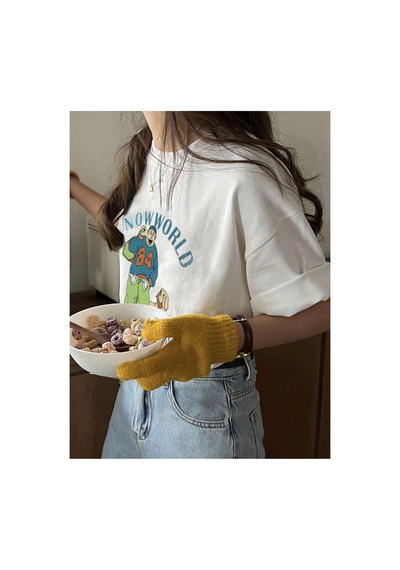 Tarzsokak Karikatür Ve Grafik Tasarım Oversize T-shirt Cartoon/letter Serisi Kod635 Beyaz