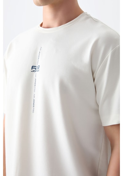 Air Jones Tommy Life Ekru Pamuklu Kalın Yumuşak Dokulu Oversize Fit Baskılı Erkek T-shirt - 88373 Ekru Air Jones Tommy Life Ekru Pamuklu Kalın Yumuşak Dokulu Oversize Fit Baskılı Erkek T-shirt - 88373 Ekru
