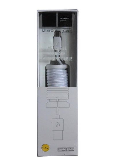Micro Usb Data Ve Şarj Kablosu Örgülü 1.1m - Cx09 Beyaz