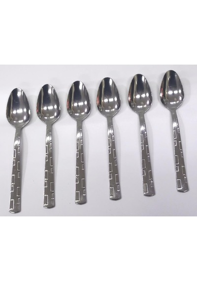 6 Adet Tatlı Kaşığı Seti Paslanmaz Çelik Safir 20cm Ucuz Md Kaşık Günübirlik İçin İdeal Sofra Seti Diğer