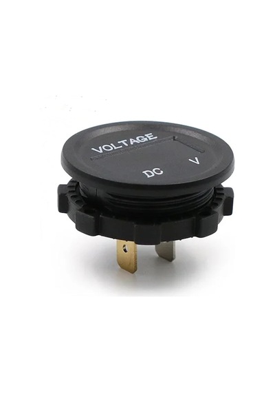Su Geçirmez Dc 6v / 48v Voltmetre Yuvarlak Panel Tip Montajlanabilir Dijital Kırmızı Renk Led
