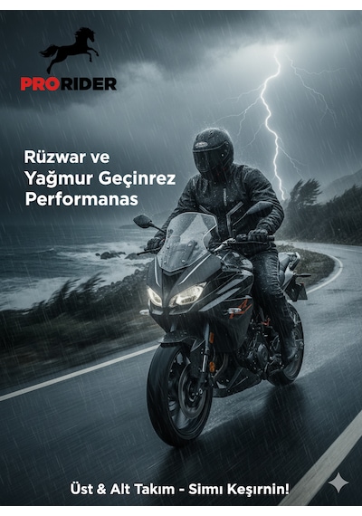 Prorıder Premium Lux Yağmurluk Takım Alt Üst Su Ve Rüzgar Geçirmez Termal Motosiklet Yağmurluğu Unisex