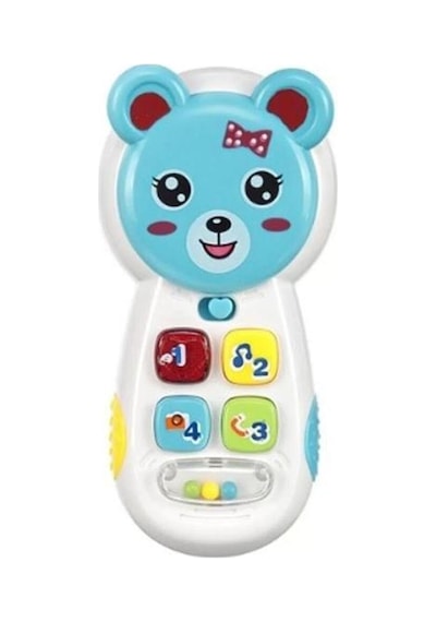Tıfıl Toys Eğitici Aynalı Müzikli Telefon - Işıklı Sevimli Ayıcık Figürlü Bebek Gelişim Oyuncağı Mavi