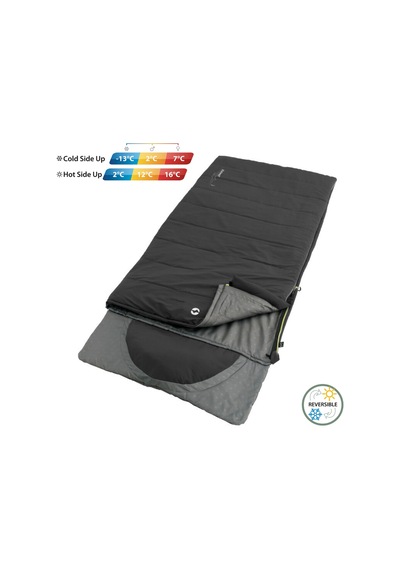 Outwell Contour Black Yazlık Ve Kışlık Taraflı -13 C 1500gr Geniş Uyku Tulumu Siyah Sağ Fermuar 2304 230431 Çok Renkli