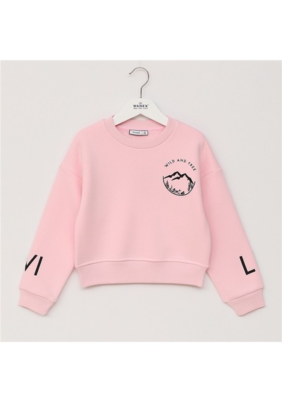 Wanex Kız Çocuk Uzun Kol Kalın Sweat - 32355 Pembe
