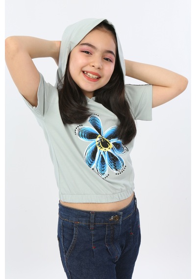 Toontoy Kids Toontoy Kız Çocuk Önü Çiçek Baskılı Tişört Yeşil Toontoy Kids Toontoy Kız Çocuk Önü Çiçek Baskılı Tişört Yeşil