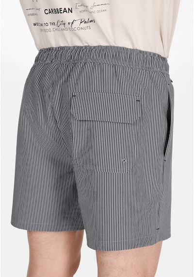 Colin's Colins Slim Fit Çizgili Erkek Siyah Deniz Şortu Cl1072291 Q1.v1 Blk Siyah
