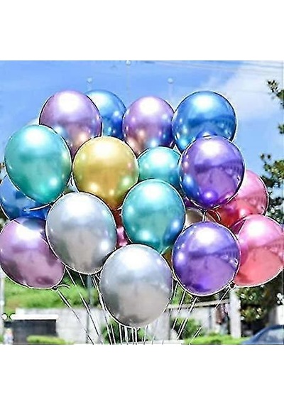 432 Adet Renkli Krom Balon Aynalı Balon Parlak Metalik Balon Krom Renkli Balon Vıp Süsleme Balonu