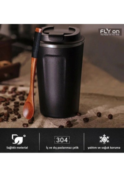 Çift Katman El Yakmaz 380 Ml Ergonomik Çelik Sızdırmaz Kupa Sıca