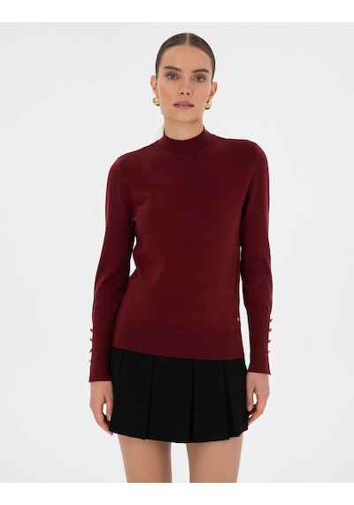 Pierre Cardin Kadın Vişne Kazak /triko 50310887-vr223 Vişne