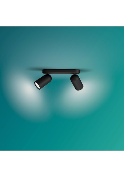 Philips myLiving Pongee Tavan/Duvar 2'li Siyah Spot Lamba GU10 Duy (Ampul birlikte verilmez)