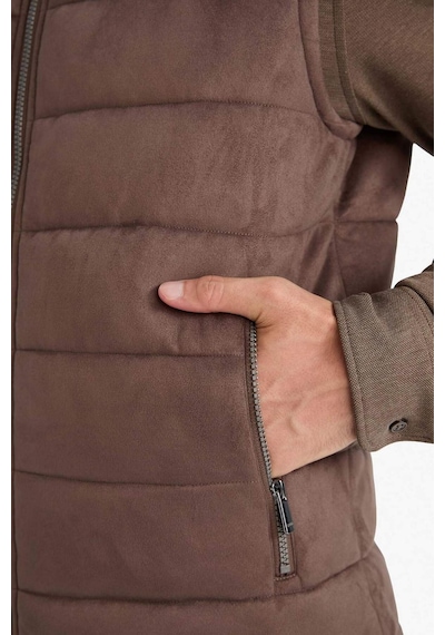 Defacto Slim Fit Dar Kesim Dik Yaka Astarlı Süet Yelek F7753ax26spbn534 Kahve-bn534