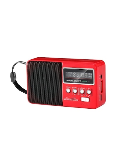 Ws-2319 Mini Bluetooth Hoparlör Fm Radyolu Hafıza Kartı Ve Usb Girişli Şarjlı Taşınabilir 3w Hoparlör Mp3 Çalar