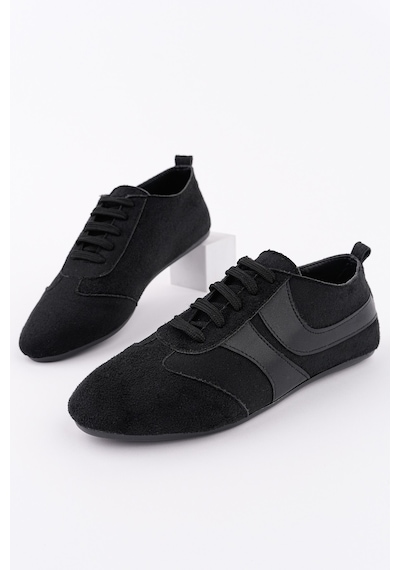 Muggo Vibe Bağcıklı Günlük Kadın Sneaker Spor Ayakkabı Siyah