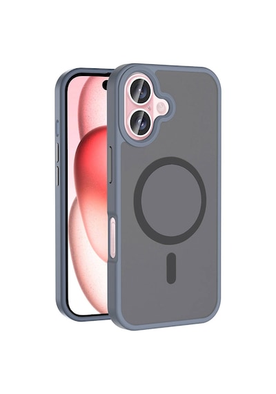 Apple Uyumlu iPhone 16 Kılıf M-safe Şarj Özellikli Mat Arka Yüzey Zore Sio Kapak Gri