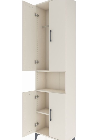 Arges Dolap 3 Raflı 4 Kapaklı Tek Askılı 60x30x221 Aytaşı-aytaşı Aytaşı