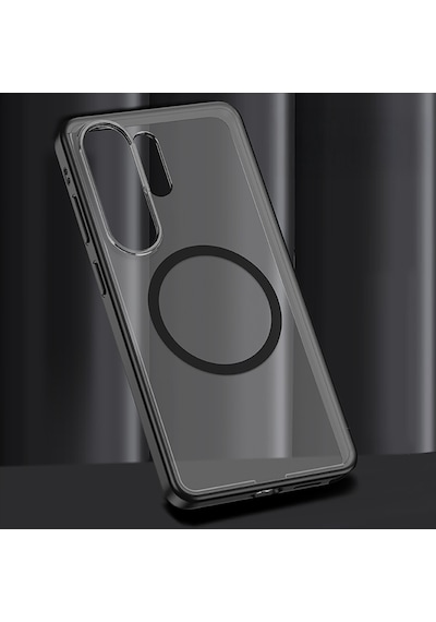 Galaxy S26 Ultra Uyumlu Kılıf M-safe Şarj Özellikli Mat Arka Yüzey Wlons Lola Kapak Siyah Siyah