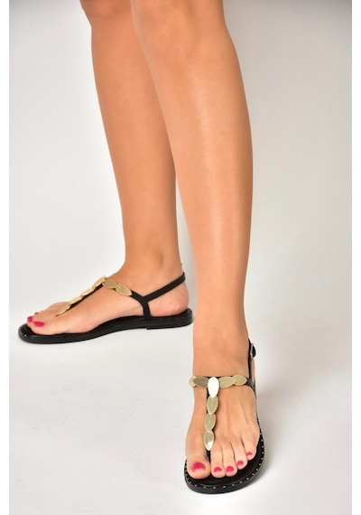 Fox Shoes U291240103 Siyah Hakiki Deri Parmak Arası Sandalet Siyah-hakiki Deri Siyah