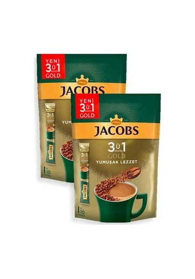 Jacobs 3'ü 1 Arada Gold Yumuşak Lezzet Kahve 2 x 18 G 10'lu
