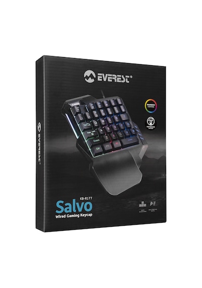 Everest KB-R177 Salvo Kablolu Rainbow 35 Tuşlu Mini Oyuncu Klavye Everest KB-R177 Salvo Kablolu Rainbow 35 Tuşlu Mini Oyuncu Klavye