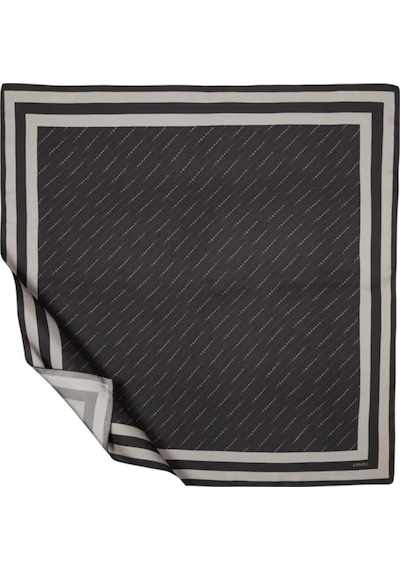 İpekevi Twill İpek Eşarp - Çizgili Signature - Füme - Füme