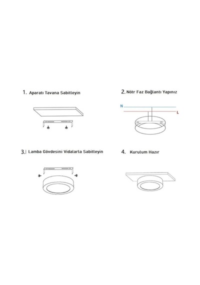 Cata Sıva Üstü Kare Led Armatür Siyah Gövde 18w 6400k Beyaz Ct 5236 B Diğer