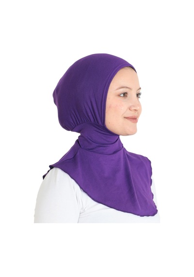 Modish Group Kadın Boyunluklu Hijab Tesettür Pratik Spor Bone - Sarı Mor
