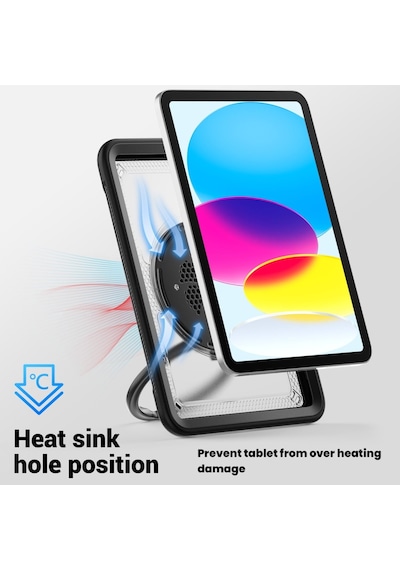 Apple Uyumlu iPad Air 11inç M4/m3/m2 2026-2024 Kılıf Askılı Silikon Handle Ring Yüzüklü Amour Tank Case