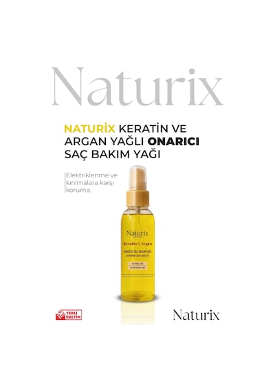Naturix Keratin Ve Argan Yağlı Onarıcı Saç Bakım Yağı 100 ML