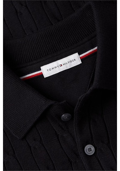 Tommy Hilfiger Örgü Desenli Triko Düğmeli Polo Yaka Kazak Erkek Kazak Mw0mw41955 Bds Siyah Tommy Hilfiger Örgü Desenli Triko Düğmeli Polo Yaka Kazak Erkek Kazak Mw0mw41955 Bds Siyah