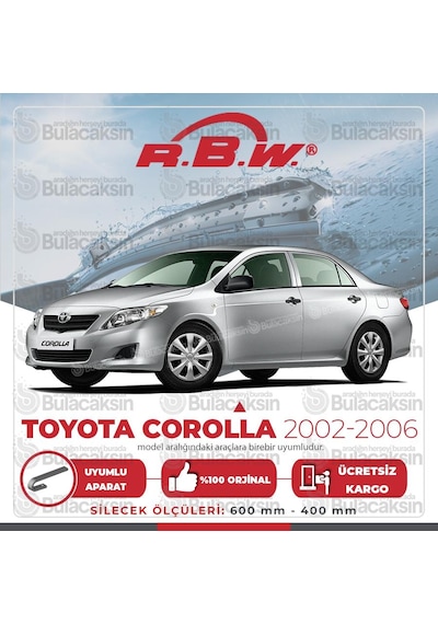 Toyota Corolla Uyumlu Sedan Muz Silecek Takımı (2002-2006) RBW