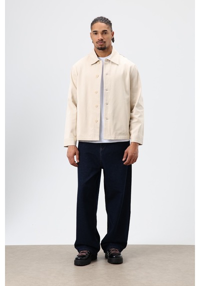 Vamos Boxy Fit Gabardin Ceket Bej