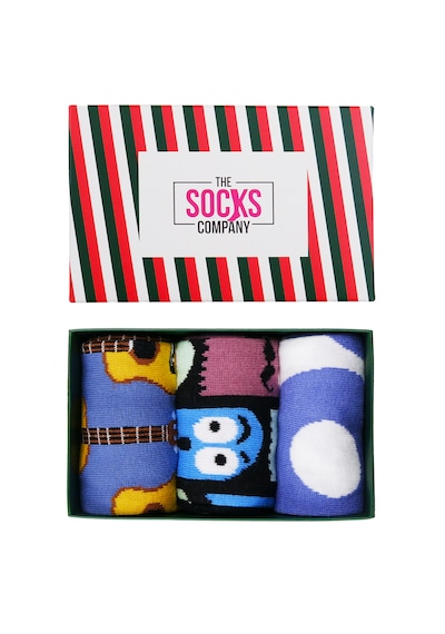 The Socks Company 3'lü Desenli Erkek Çorap Set 22kdcr985p Çok Renkli